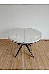 Oliva Yuvarlak Açılabilir Masa 100x100 - 100x140 | Mutfak Ve Salon Masası MDF