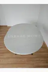 Oliva Yuvarlak Açılabilir Masa 100x100 - 100x140 | Mutfak Ve Salon Masası MDF