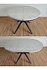 Oliva Yuvarlak Açılabilir Masa 100x100 - 100x140 | Mutfak Ve Salon Masası MDF