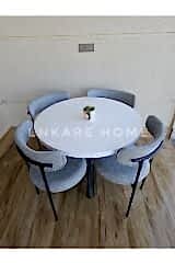 Elisa Masa Sandalye Takımı, Mutfak Masası, 4 Kişilik, Yuvarlak Mdf Masa, 90x90