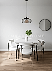 Beyaz Küçük Mdf Masa, Elisa Sandalye Takımı, Açılabilir Masa, 4 Kişilik Yemek Masası, 68x90