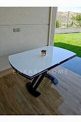 X Ayaklı Beyaz Masa, Mdf Açılabilir Salon ve Mutfak Masası 80x130-190