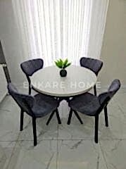 Oliva Masa Papatya Sandalye, Yuvarlak Açılabilir Mdf Masa, Mutfak, Salon Masası | 100x100