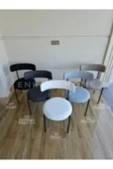 Badem Yuvarlak Masa Sandalye Takımı | Mdf Masa | 90 cm çap