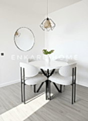 Badem Yuvarlak Masa Sandalye Takımı | Mdf Masa | 90 cm çap