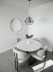 Badem Yuvarlak Masa Sandalye Takımı | Mdf Masa | 90 cm çap