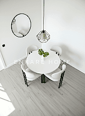 Badem Yuvarlak Masa Sandalye Takımı | Mdf Masa | 90 cm çap