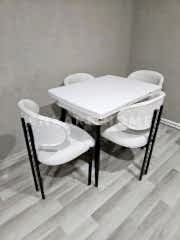 Küçük Mdf Masa & Badem Sandalye | 68x90-120  | Açılabilir Mutfak Masa Sandalye Takımı