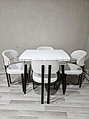 Küçük Mdf Masa & Badem Sandalye | 68x90-120  | Açılabilir Mutfak Masa Sandalye Takımı