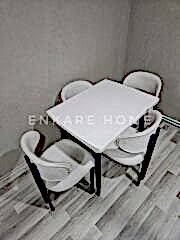 Küçük Mdf Masa & Badem Sandalye | 68x90-120  | Açılabilir Mutfak Masa Sandalye Takımı