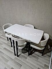 Küçük Mdf Masa & Badem Sandalye | 68x90-120  | Açılabilir Mutfak Masa Sandalye Takımı