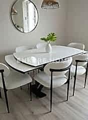 X Ayaklı Gloss Masa ve Polo Sandalye Takımı - Masa + 6 Sandalye - Çift Açılır Mutfak Masa Sandalye Takımı