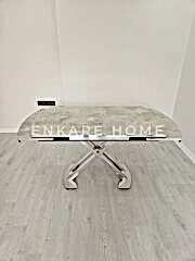 X Ayaklı Gloss Masa | Salon ve Açılabilir Mutfak Masası | 6-8 kişilik | 80x130-190 cm - Rambla