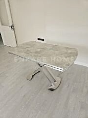 X Ayaklı Gloss Masa | Salon ve Açılabilir Mutfak Masası | 6-8 kişilik | 80x130-190 cm - Rambla