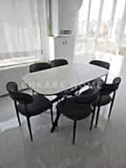 Frida Masa & Polo Sandalye | 6 Kişilik Salon ve Mutfak Masa Sandalye Takımı | 80x150-190