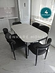 Frida Açılabilir Mutfak Masası & Polo Sandalye | 4 kişilik Masa Sandalye Takımı | 80x150-190