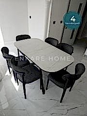 Frida Açılabilir Mutfak Masası & Polo Sandalye | 4 kişilik Masa Sandalye Takımı | 80x150-190