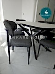 Frida Açılabilir Mutfak Masası & Polo Sandalye | 4 kişilik Masa Sandalye Takımı | 80x150-190