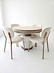 Sahra Masa Sandalye Takımı | Yuvarlak Açılabilir Bohem Masa Takımı | 100x100-135