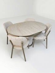 Sahra Masa Sandalye Takımı | Yuvarlak Açılabilir Bohem Masa Takımı | 100x100-135