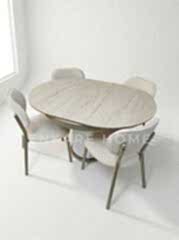 Sahra Masa Sandalye Takımı | Yuvarlak Açılabilir Bohem Masa Takımı | 100x100-135